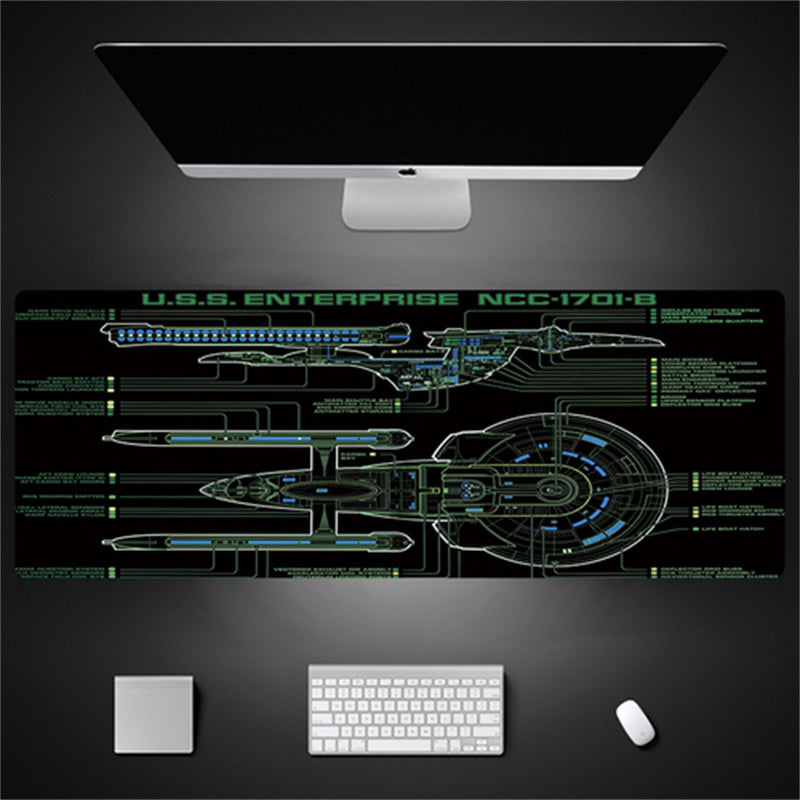 Oversized Technical Theme Seam Keyboard Mouse Desk Pad