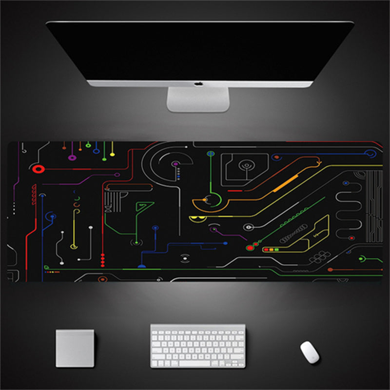 Oversized Technical Theme Seam Keyboard Mouse Desk Pad