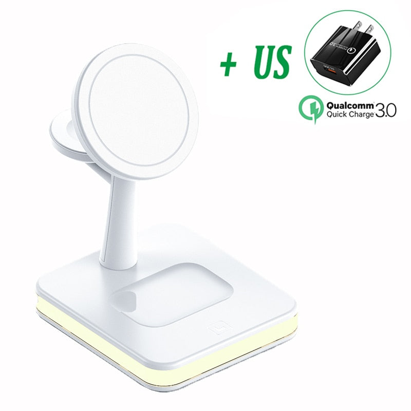 15W 3 In 1 Magnetic Wireless Charger Stand Pad