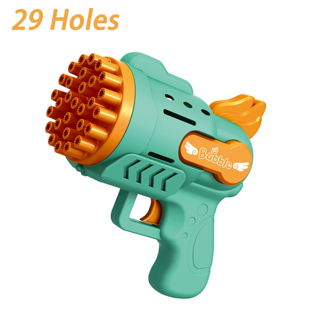 LED Light Electric Automatic Soap Bubble Gun