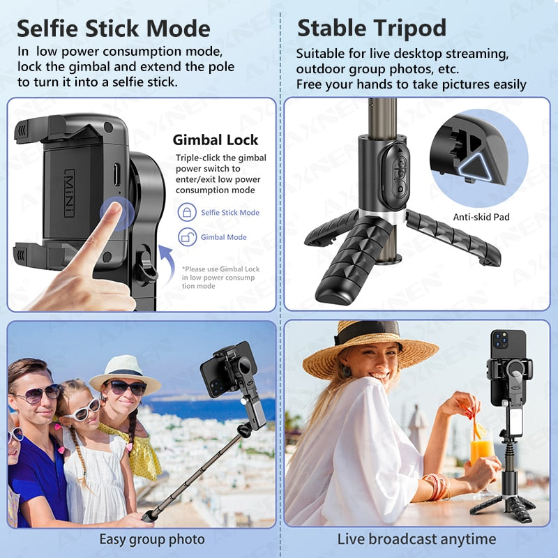Desktop Gimbal Stabilizer with Smart Tracking