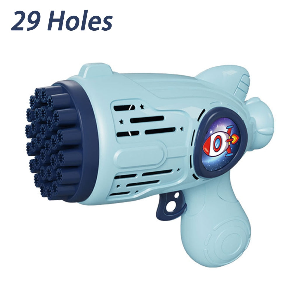 LED Light Electric Automatic Soap Bubble Gun