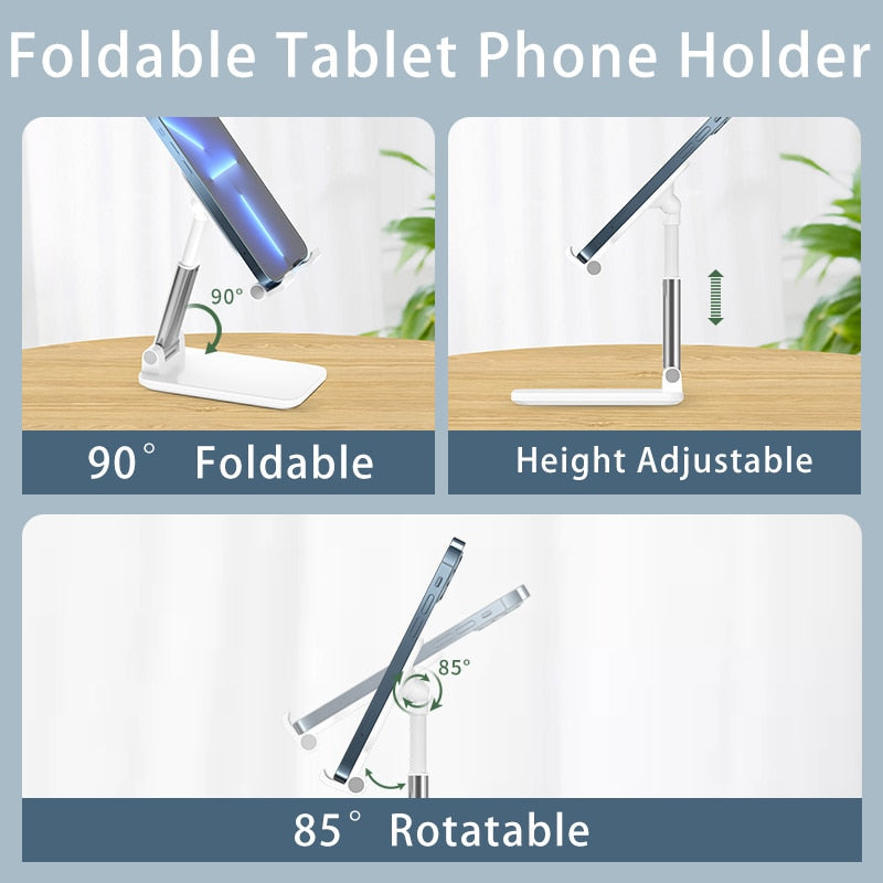 Foldable Tablet Mobile Phone Holder With Adjustable Bracket