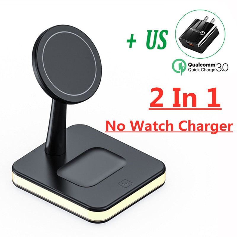 15W 3 In 1 Magnetic Wireless Charger Stand Pad