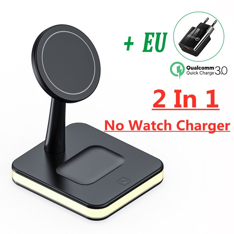 15W 3 In 1 Magnetic Wireless Charger Stand Pad