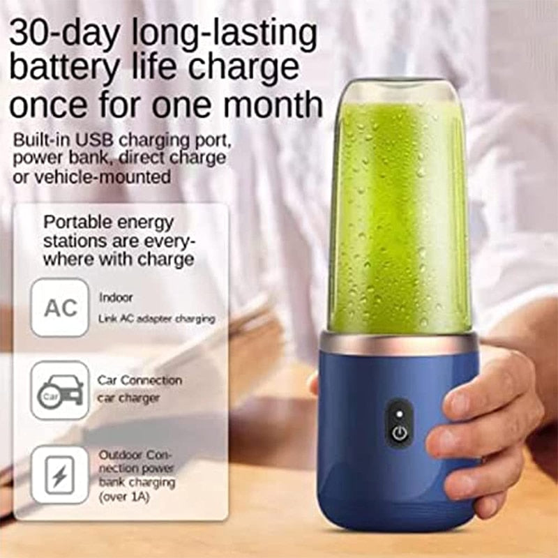 Wireless 6 Blades Juicer Cup USB Smoothie Blender