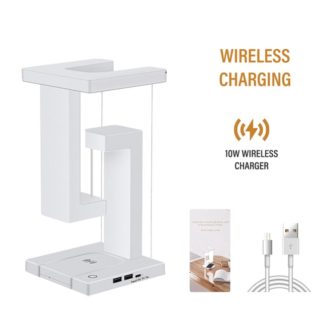 Creative Magnetic Levitation LED Wireless Charging Desk