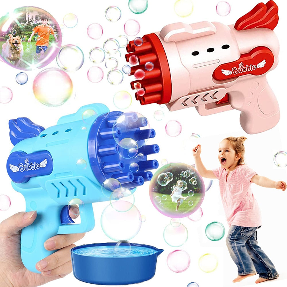 LED Light Electric Automatic Soap Bubble Gun