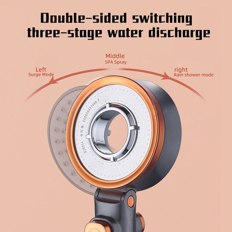 Double Sided Unique Shower Head With Adjustable Nozzle Sprayer