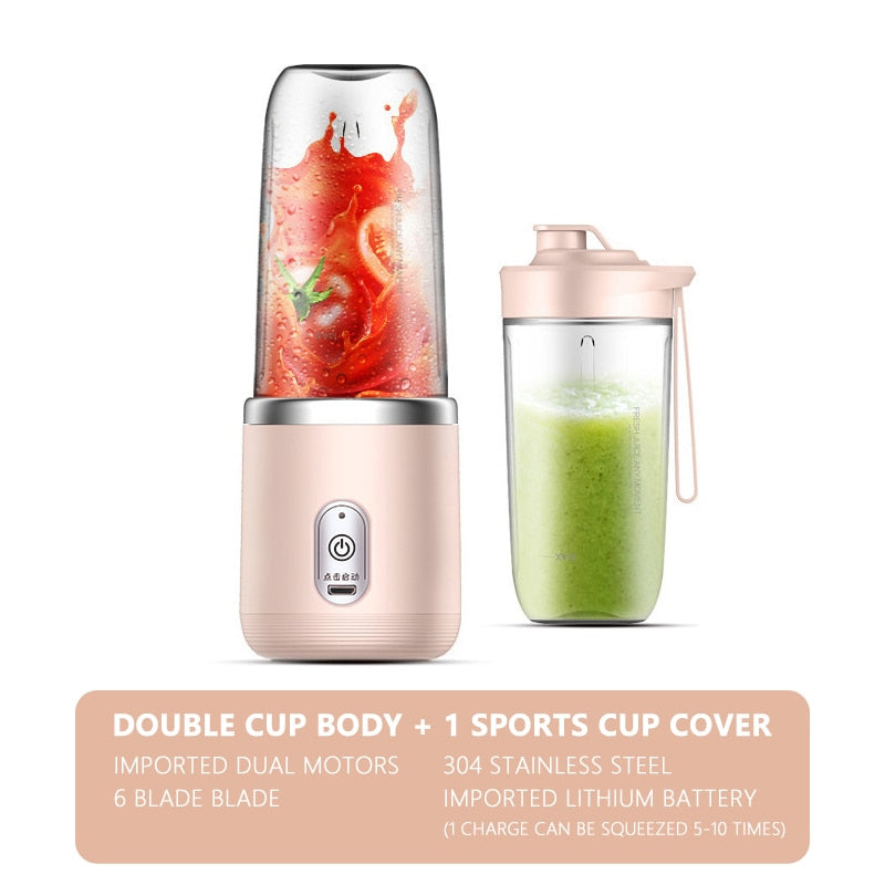 Wireless 6 Blades Juicer Cup USB Smoothie Blender