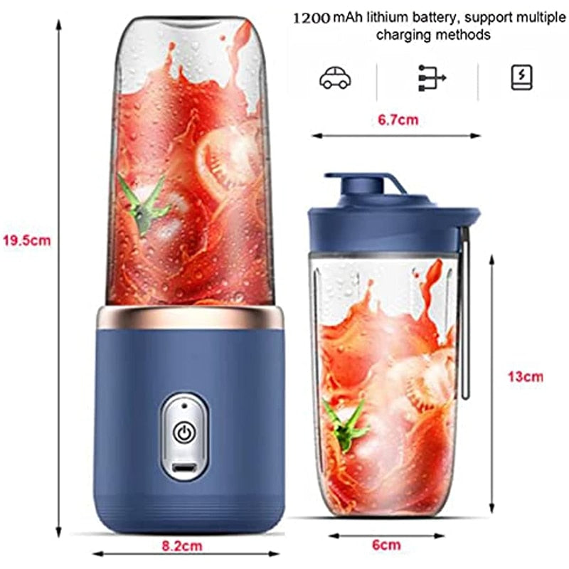 Wireless 6 Blades Juicer Cup USB Smoothie Blender