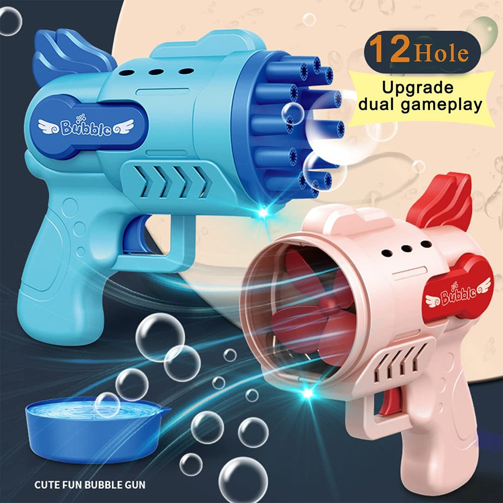 LED Light Electric Automatic Soap Bubble Gun