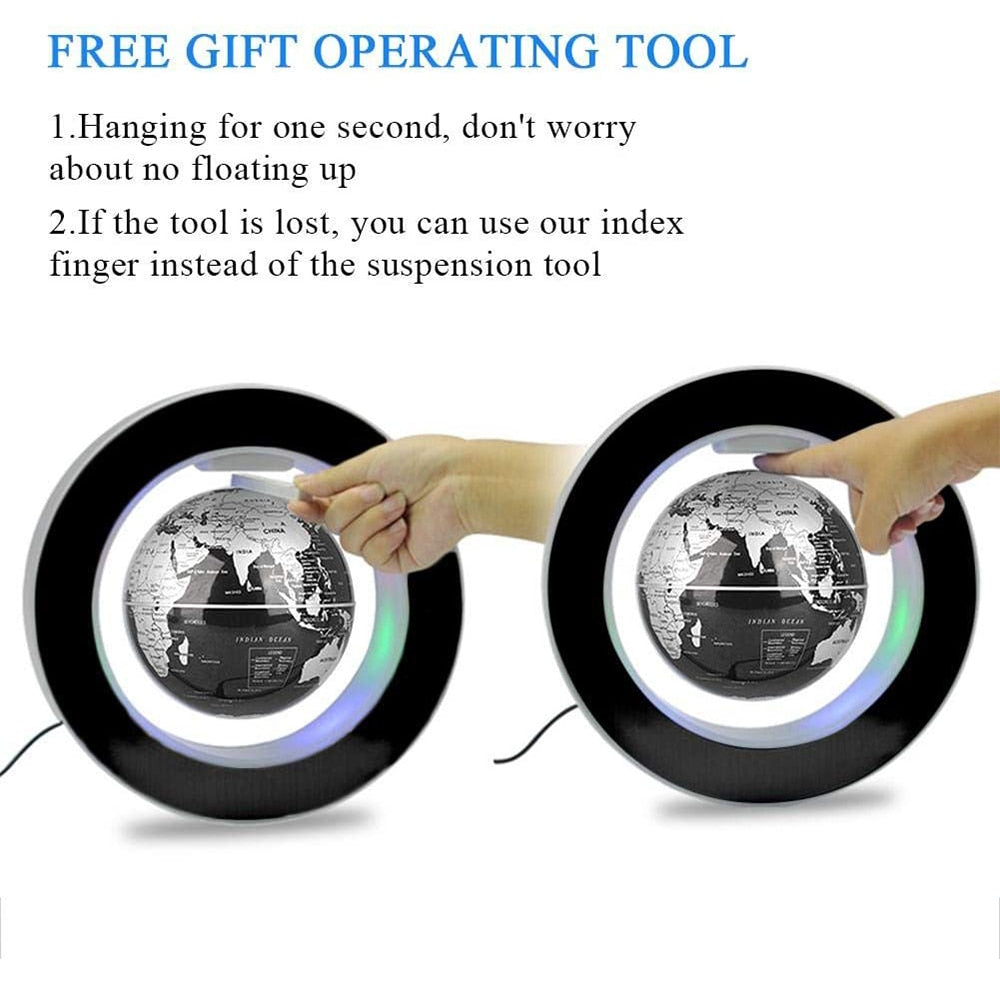 Globe LED World Rotating Lights Bedside Lamp