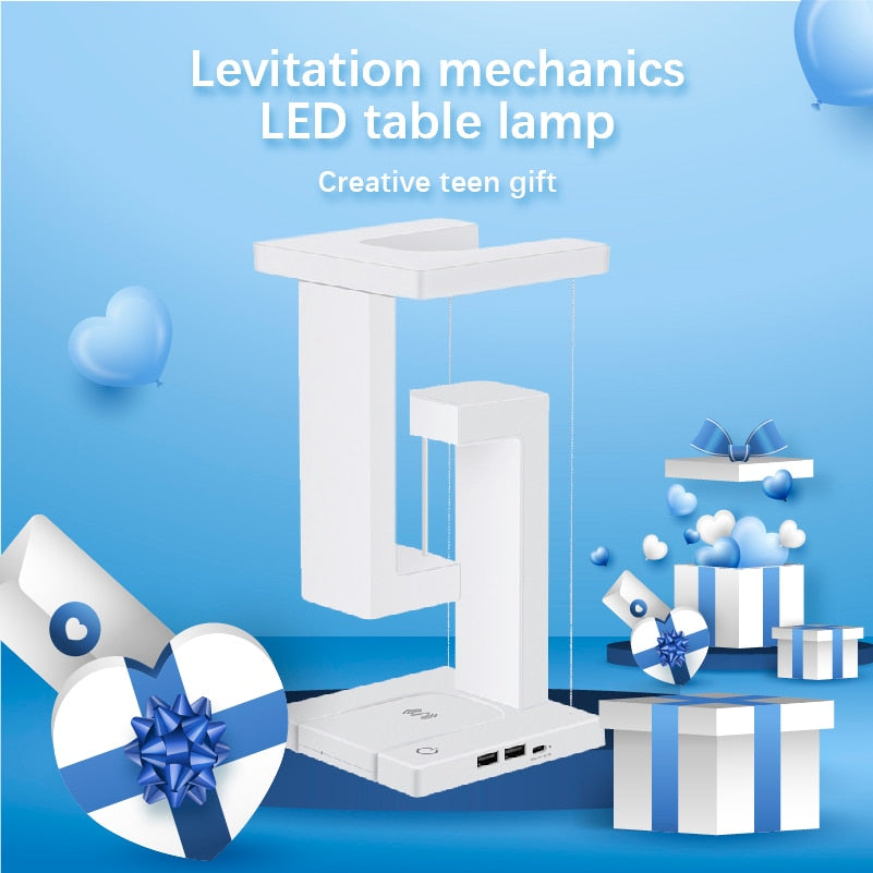 Creative Magnetic Levitation LED Wireless Charging Desk