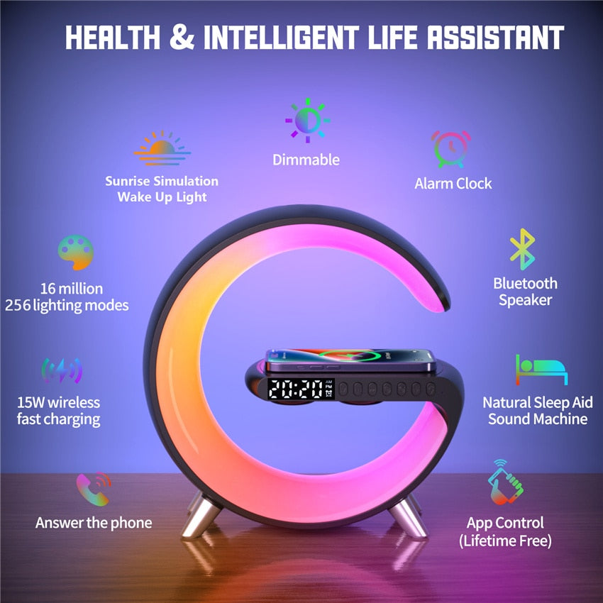 LED RGB Lamp Speaker APP Control Wireless Charger