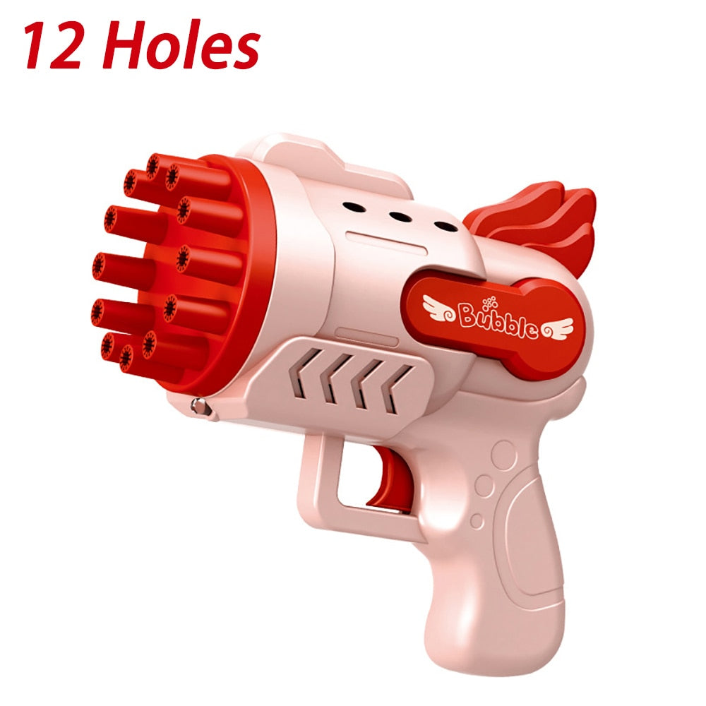 LED Light Electric Automatic Soap Bubble Gun