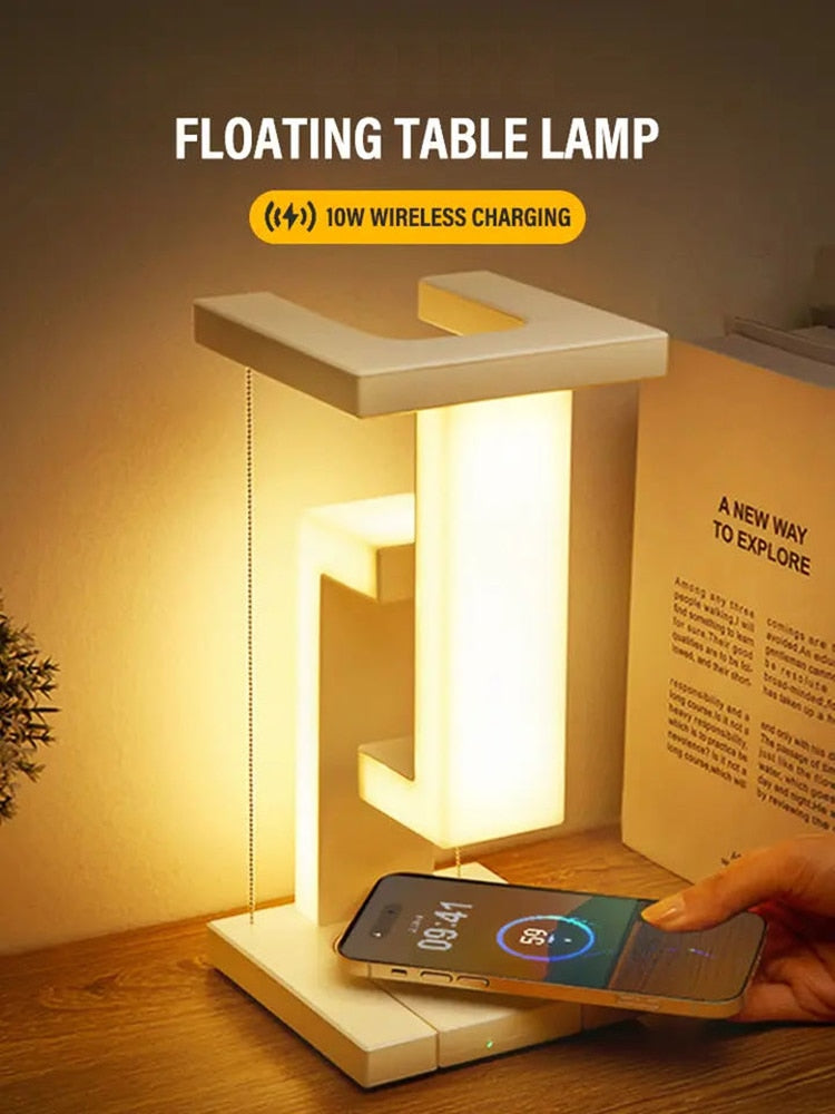 Creative Magnetic Levitation LED Wireless Charging Desk