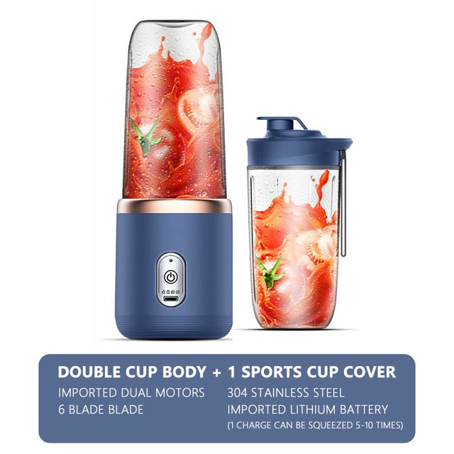Wireless 6 Blades Juicer Cup USB Smoothie Blender