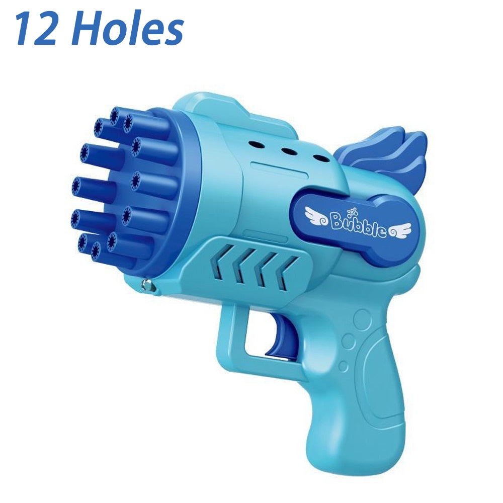 LED Light Electric Automatic Soap Bubble Gun