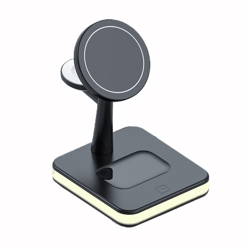 15W 3 In 1 Magnetic Wireless Charger Stand Pad