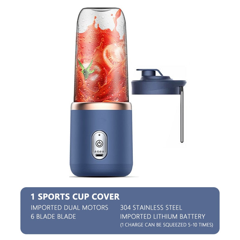 Wireless 6 Blades Juicer Cup USB Smoothie Blender