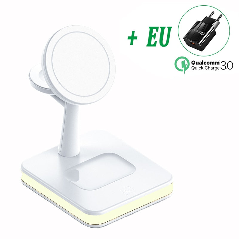 15W 3 In 1 Magnetic Wireless Charger Stand Pad