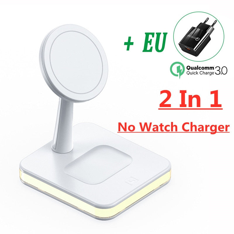 15W 3 In 1 Magnetic Wireless Charger Stand Pad