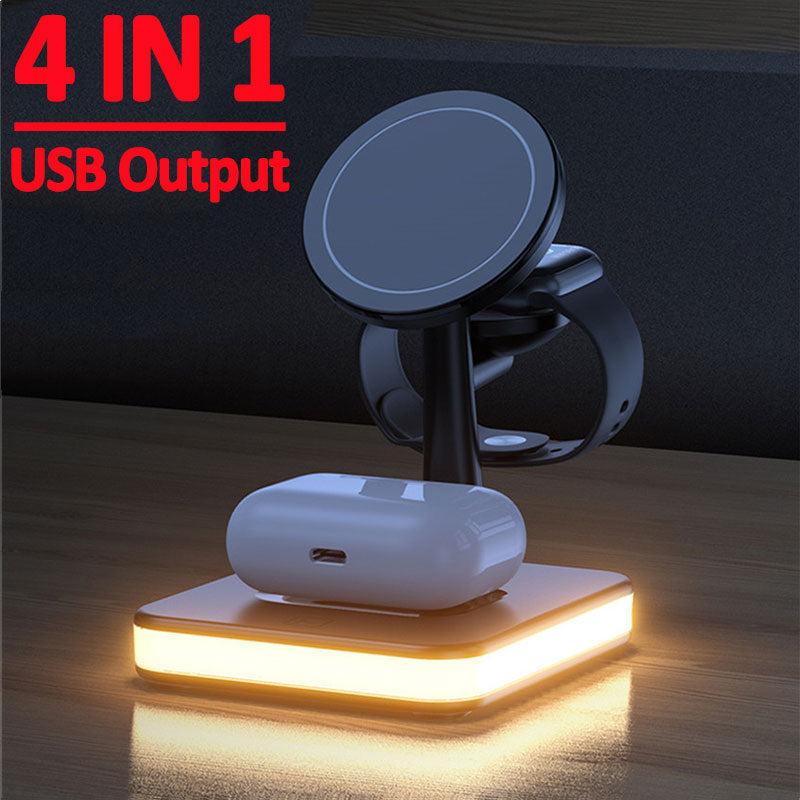 15W 3 In 1 Magnetic Wireless Charger Stand Pad