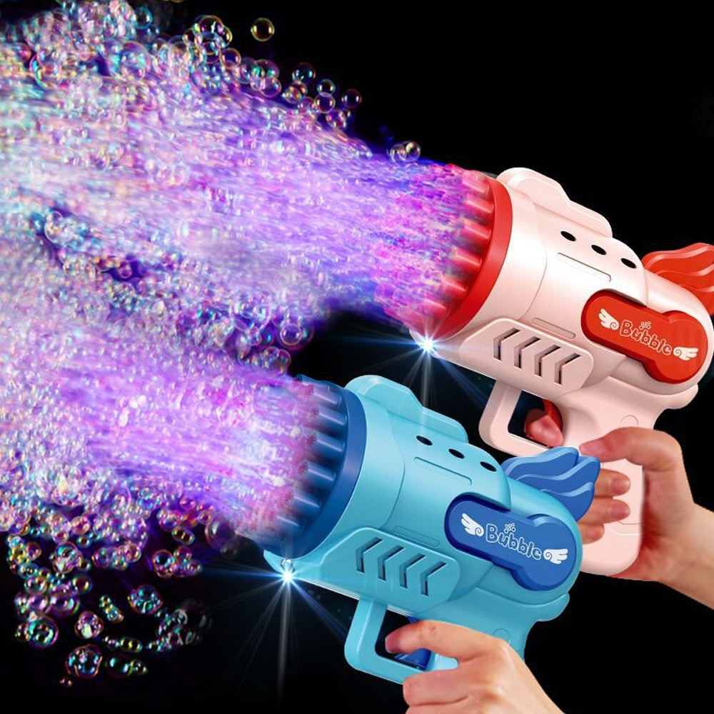 LED Light Electric Automatic Soap Bubble Gun