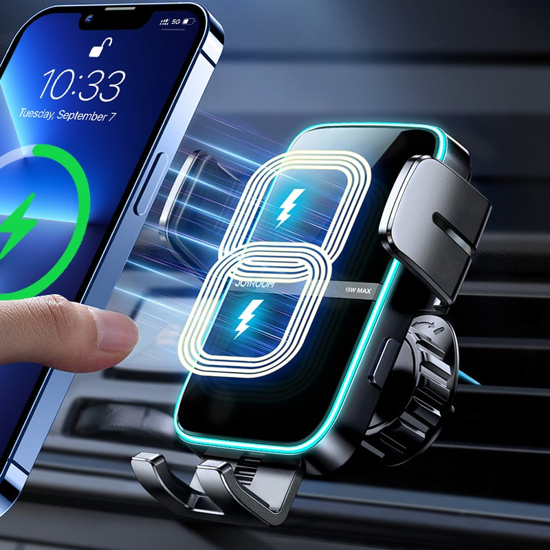 Car Dual Coil Fast Wireless Charging Phone Holder